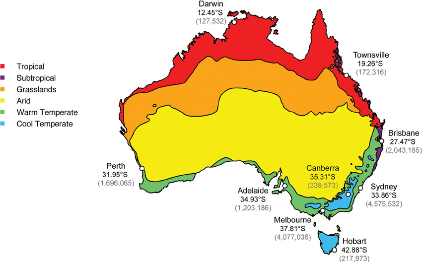 Australia climate map