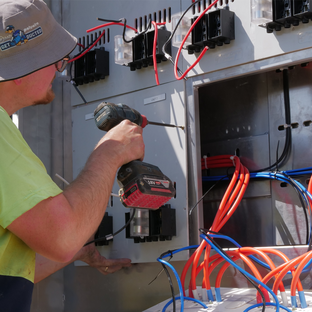DCEA Electrical Contractors installing switchboards in a strata property