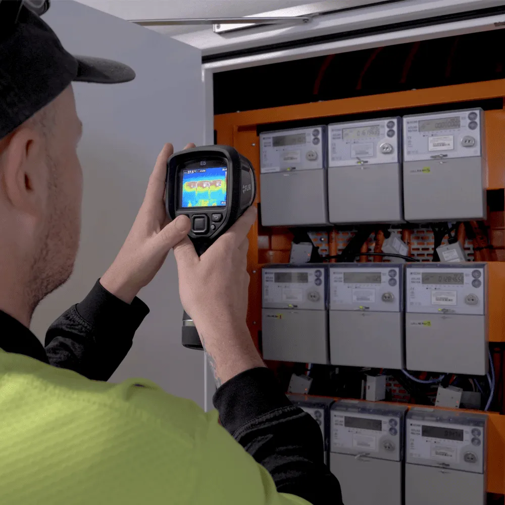 Strata-electrical-services-Perth-Man-using-device-to-detect-eletrical-problems